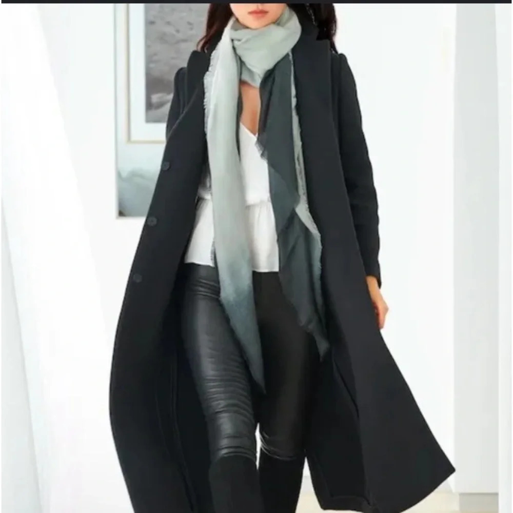 Carly Cushnie Tie Dye Ombre’ Scarf. New in Package. Black Grey White